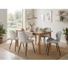 Jídelní židle MANGO z eko kůže s černými nohami, šedo-bílá v elegantním designu