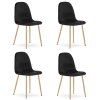 Designová jídelní židle PADVA VELVET, černá s dřevěným dekorem noh