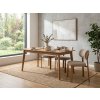 Designová čalouněná jídelní židle ROVENI, dub/béžová s kovovými nohami