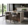 Designová barová židle ELONE, černá/šedá s černými kovovými nohami