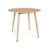 Kulatý jídelní stůl NELVO 90 cm, travertine/kašmír v moderním designu