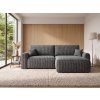 Šedomodrá rozkládací sedací souprava do L NORDEN TILIA 250x140 cm s oboustranným provedením
