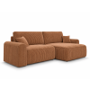 Terakotová rozkládací sedací souprava do L NORDEN TILIA 250x140 cm s oboustranným provedením