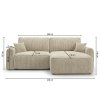Rozkládací rohová sedací souprava NORDEN PAROS 250x140 cm krémová pro pohodlné sezení