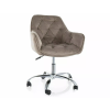 Kancelářské křeslo Q-190 VELVET, béžové s elegantním prošíváním
