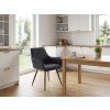 Designová jídelní židle FIGO černá s kovovými nohami a prošívaným opěradlem
