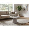 Designový konferenční stolek CERES 60 x 40 cm šedý s kulatou stolovou deskou