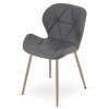 Jídelní židle MANGO z eko kůže, šedá v moderním skandinávském designu