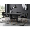 Jídelní židle MANGO VELVET, černá s elegantním geometrickým prošíváním