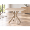 Kulatý jídelní stůl TALIA 90 cm s keramickou travertinovou deskou, béžový do moderní jídelny