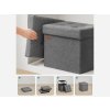 Skládací taburet s úložným prostorem COZY CUBE 30x30 cm, tmavě šedý, polstrovaný taburet do malého interiéru