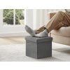 Skládací taburet s úložným prostorem COZY CUBE 30x30 cm, tmavě šedý, úložný box a pohodlné sedátko v jednom