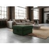 Designový taburet SMART COSARO XL tmavě zelený 71x71 cm v moderním obývacím pokoji