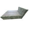Čalouněná postel boxspring DIRELIS VIBE 140x200 cm tmavě zelená v moderním interiéru ložnice