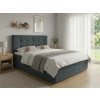 Čalouněná postel boxspring DIRELIS VIBE 140x200 cm tmavě šedá s vysokým prošívaným čelem