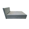 Čalouněná postel boxspring DIRELIS TRINITY 140x200 cm šedá s elegantním prošíváním