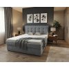 Designová čalouněná postel boxspring DIRELIS TRINITY 140x200 cm šedá do ložnice