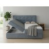 Čalouněná postel boxspring DIRELIS TRINITY 140x200 cm šedá s čalouněným čelem
