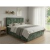 Čalouněná postel boxspring DIRELIS VIBE 160x200 cm tmavě zelená s vysokým čelem