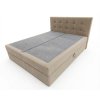 Čalouněná postel boxspring DIRELIS TRINITY 160x200 cm béžová s elegantním prošíváním