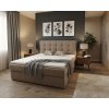 Čalouněná postel boxspring DIRELIS TRINITY 160x200 cm béžová v elegantním provedení