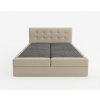 Luxusní čalouněná postel boxspring DIRELIS TRINITY 160x200 cm béžová s měkkým čelem