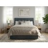 Elegantní čalouněná postel boxspring DIRELIS VIBE 180x200 cm tmavě šedá s čelem