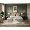 Moderní čalouněná postel boxspring DIRELIS TRINITY 180x200 cm béžová s prošívaným čelem