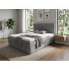 Elegantní čalouněná postel boxspring DIRELIS TRINITY 180x200 cm šedá s čelem