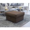 Čalouněný taburet SMART COSARO XL tmavě hnědý 71x71 cm s úložným prostorem