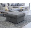 Čalouněný taburet SMART COSARO XL šedý 71x71 cm s úložným prostorem