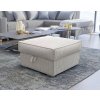 Čalouněný taburet SMART COSARO XL světle béžový 71x71 cm s úložným prostorem