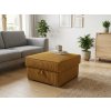 Čalouněný taburet SMART COSARO hořčicový 71x71 cm s úložným prostorem