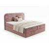 Designová čalouněná postel boxspring FORENA 160x200 cm starorůžová s vysokým čelem