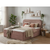 Čalouněná postel boxspring FORENA 160x200 cm starorůžová s komfortním čalouněným čelem