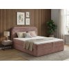 Čalouněná postel boxspring FORENA 160x200 cm starorůžová s vysokým měkkým čelem