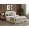 Čalouněná postel boxspring FORENA 140x200 cm krémová s vysokým zaobleným čelem