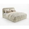 Elegantní čalouněná postel boxspring FORENA 160x200 cm krémová do moderní ložnice