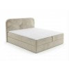 Čalouněná postel boxspring FORENA 160x200 cm krémová s elegantním čalouněním