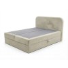 Stylová čalouněná postel boxspring FORENA 180x200 cm krémová s čalouněným čelem