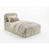 Elegantní čalouněná postel boxspring FORENA 90x200 cm krémová do moderní ložnice