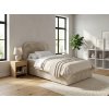 Čalouněná postel boxspring FORENA 90x200 cm krémová s měkkým polstrovaným čelem