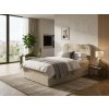 Komfortní čalouněná postel boxspring FORENA 90x200 cm krémová s elegantním čalouněním