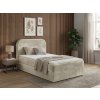 Čalouněná postel boxspring FORENA 90x200 cm krémová s vysokým zaobleným čelem