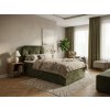 Čalouněná postel boxspring FORENA 90x200 cm tmavě zelená s měkkým polstrovaným čelem