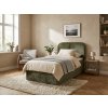 Moderní čalouněná postel boxspring FORENA 90x200 cm tmavě zelená s luxusním vzhledem