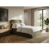 Komfortní čalouněná postel boxspring FORENA 90x200 cm tmavě zelená v minimalistickém designu