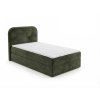 Stylová čalouněná postel boxspring FORENA 90x200 cm tmavě zelená s čalouněným čelem