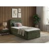 Čalouněná postel boxspring FORENA 90x200 cm tmavě zelená s vysokým zaobleným čelem