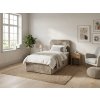 Čalouněná postel boxspring FORENA 90x200 cm béžová s měkkým polstrovaným čelem